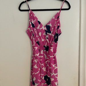 Yumi Kim Fuchsia Goddess Dress Pink Black Floral Print Size M